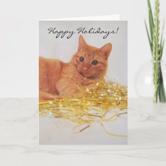 A Little Sparkle Cat Holiday Greeting Card card