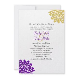 A Lotus Flower Wedding Invitation 2(purple) invitation