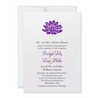A Lotus Flower Wedding invitation (purple) invitation