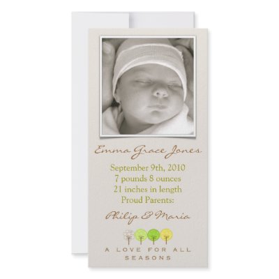A Love For All Seasons Announcement or Invitation Photo Greeting Card by KellySchwark