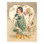 A Loving Thought Vintage Valentine Postcard