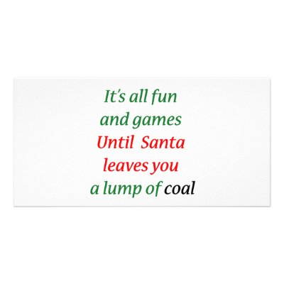 A Lump Of Coal Customized Photo Card by omgoshitschristmas