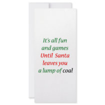 A Lump Of Coal rack cards