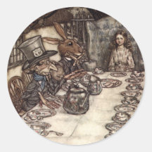 A Mad Tea-Party Round Stickers