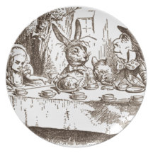 A Mad Tea Party Tenniel Sepia Plate