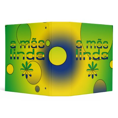 A Mãe Linda Brazil Flag Colors Pop Art Binders by thelanguageemporium