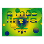A Mãe Linda Brazil Flag Colors Pop Art Greeting Card