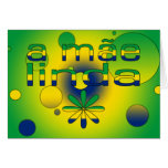 A Mãe Linda Brazil Flag Colors Pop Art Card