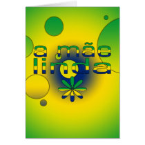 A Mãe Linda Brazil Flag Colors Pop Art Greeting Cards