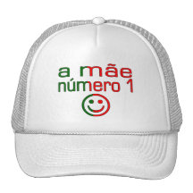 A Mãe Número 1 - Number 1 Mom in Portuguese Mesh Hat