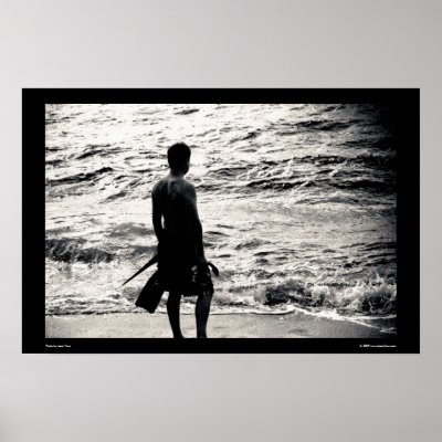 A man and his ocean poster by jasonyoun