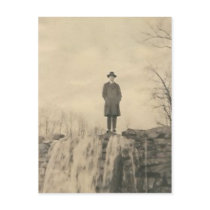 A man on a cliff postcards
