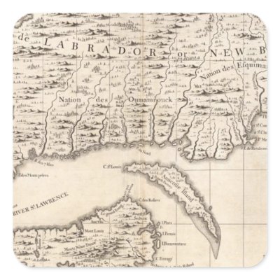 A Map of the British Empire in America Sheet 3 Square Sticker by davidrumsey
