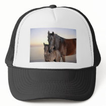 A mare and her baby foal trucker hats