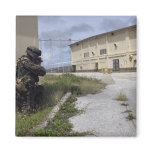 A Marine posts security Magnets