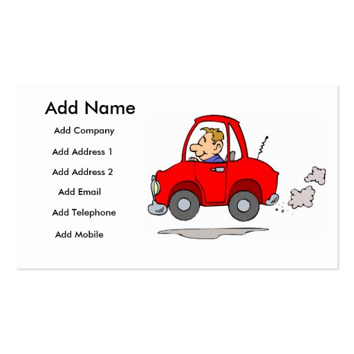 A Mechanics Or Car Salesmans Business/Profile Card Business Card (front side)