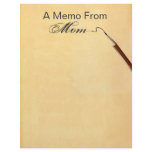 A Memo From Mom... With Pencil Stationery Custom Letterhead