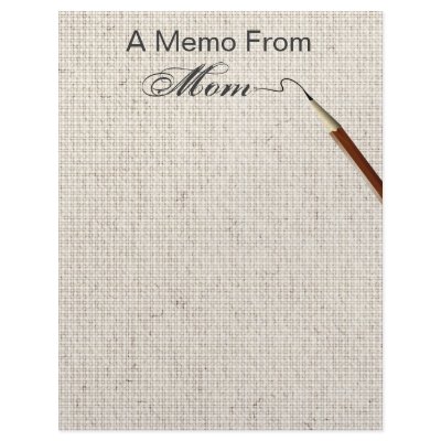 A Memo From Mom... With Pencil Stationery Personalized Letterhead by mvdesigns
