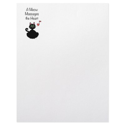 A Meow Massages the Heart Personalized Letterhead by cat_breeds_info