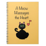 A Meow Massages the Heart Spiral Notebooks