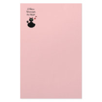 A Meow Massages the Heart Custom Stationery