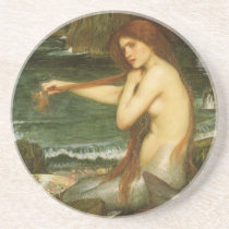 A Mermaid by John William Waterhouse Drink Coasters