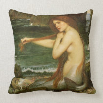 A Mermaid by John William Waterhouse Pillows