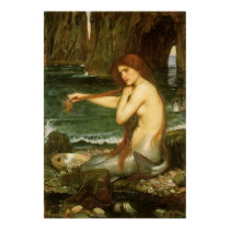 A Mermaid by John William Waterhouse Posters