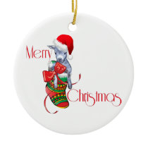 A Merry Christmas Goat Baby in Stocking Ornament