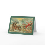 A Merry Christmas Santa On Sleigh with Reindeer