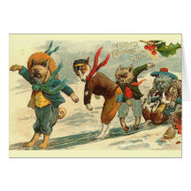 A Merry Christmas to You Dogs on Ice Cards