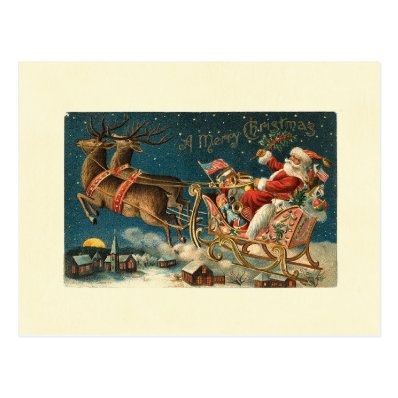 A Merry Christmas Vintage Santa Post Card