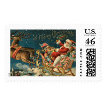 A Merry Christmas Vintage Santa Postage