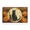 A Merry Halloween Cat Card postcards by vintagehalloween A Merry Halloween Cat Card postcards