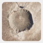 A meteorite impact crater square stickers