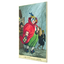 A midwife going to a labour, 1811 canvas print