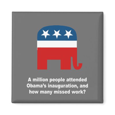 A million people attended Obama's inauguration Fridge Magnet by Politicaltshirts