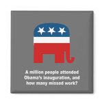 A million people attended Obama's inauguration Fridge Magnet