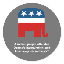 A million people attended Obama's inauguration Sticker