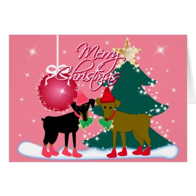 A Min Pin Christmas Greeting Card