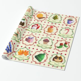 A mixed christmas gift wrap paper