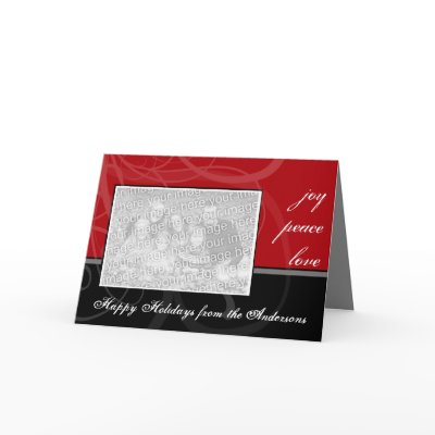A Modern Black & Red Photo Greeting Card by traci_designs