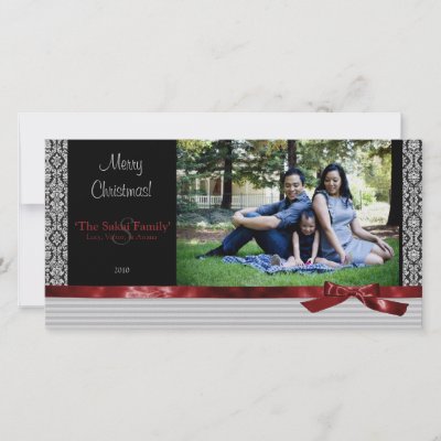 A Modern Damask Holiday Photo Card