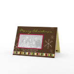 christmas, holiday card, brown, purple, stripes,