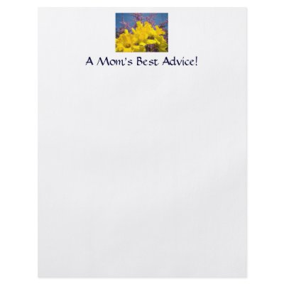 A Mom's Best Advice! stationery Daffodil Flowers Flyers by Basleeartprintgifts