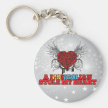 A Mongolian Stole my Heart Keychain