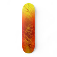 A Monkey Made This Orange Fractal skateboard