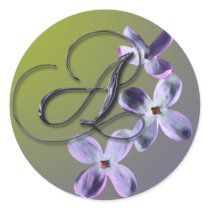 A Monogram Lilac Envelope Seal Sticker by TDSwhite A Monogram Lilac Envelope Seal Sticker