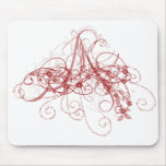 "A" Monogram Red Swirl Mousepad