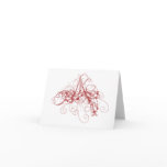 "A" Monogram Red Swirl Notecard